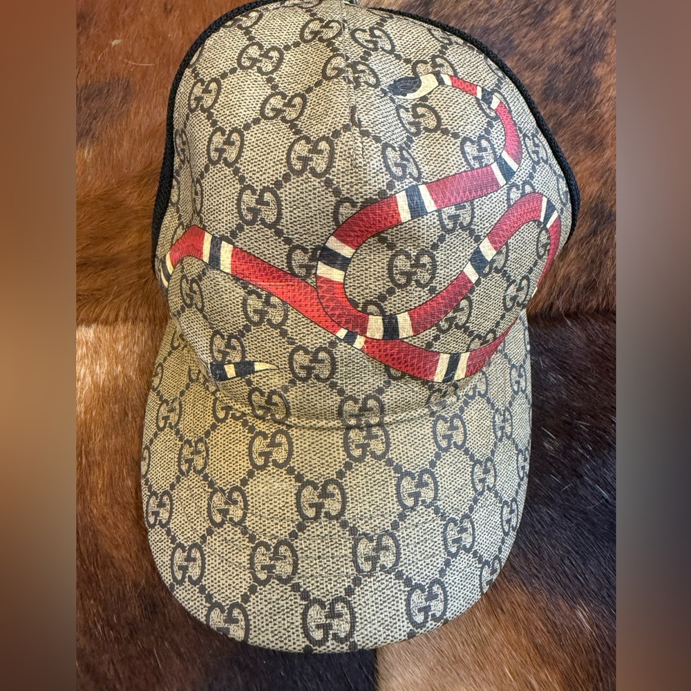 Gucci King Snake Coated Canvas Trucker Hat - Picture 3 of 6